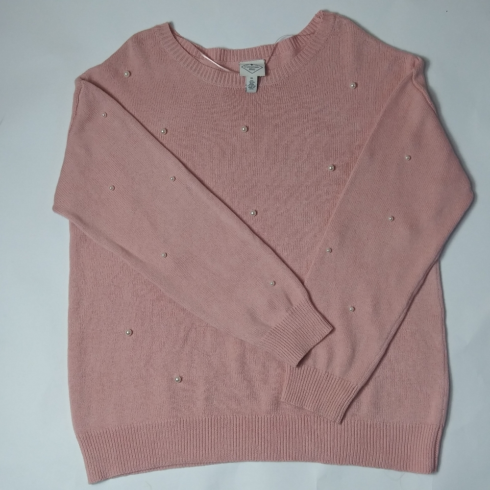 Pink crewneck with pearls